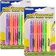 BAZIC Mini Highlighter Pen Assorted Color, Chisel Tip Broad Fine Line Highlighters, Unscented Highlighting Coloring for School Office (5/Pack), 2-Packs
