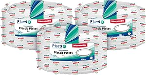 [300 Count] Plasti Plus Disposable Plastic White 7 Inch Heavy Weight Plates, Great For Weddings, Home, Office, School, Party, Picnics, Take-out, Fast Food, Outdoor, Events, Or Every Day Use,