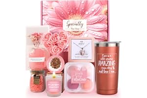 KELIPERRY Rose Birthday Gifts for Women,Her,Mum,Wife,Girlfriend,Friend,Sister,Relaxing Spa Gift Basket,Happy Birthday Gifts Box,Christmas,Valentines,Think Of You,Thank you Gifts,Sympathy Gift Baskets for Women