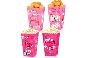 LaVenty Mean Girl Popcorn Boxes Mean Girl Birthday Party Decoration Popcorn Boxes for Wedding Bridal Shower Bachelorette Theme Girls Party Supplies