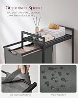 VASAGLE Laundry Basket 47 L Pull-Out Liner Shelf Steel Frame 42x28x75 view 4