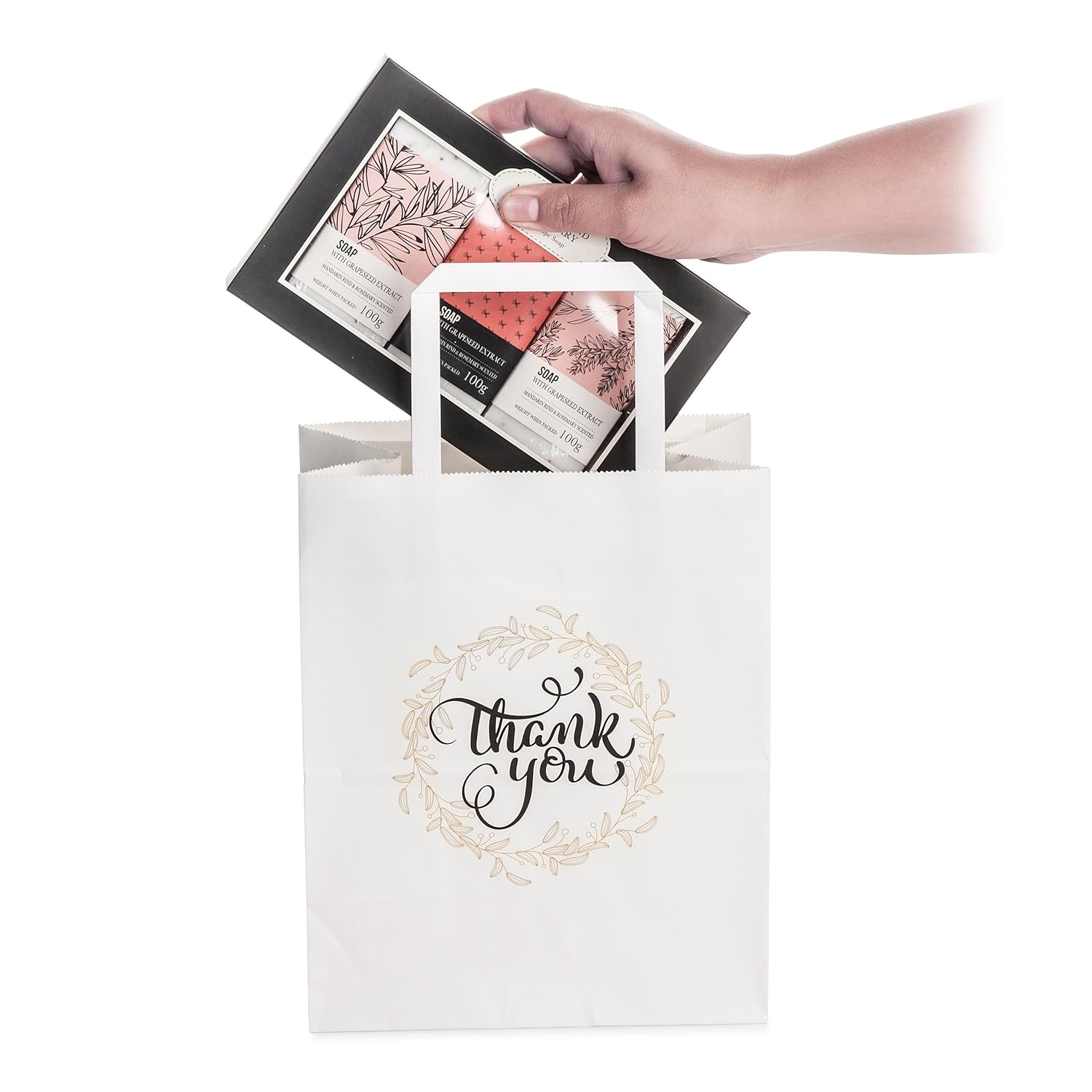 Brown Kraft Paper Bags For Retail Shopping Qty 50 Pcs Ospecks Thank You Gift Bags Bulk With Handles Goodies Wedding No Bow Or Ribbon Merchandise For Customers Or Guests Medium 8x4 75x10 Inches