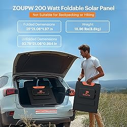 ZOUPW 200 Watt Portable Solar Panel for Power