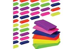 Neliblu Incredible Value Premium Pencils Erasers Bright Neon Chiseled Big Erasers - Pencils Bulk Erasers for Kids Pack of 48 Cool Erasers Pack for Kids