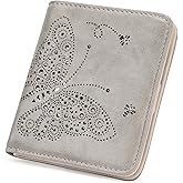 KITEVIUN Small RFID Wallet Women Ultra Thin Slim Womens Wallet Mini Compact Bifold Pocket Ladies Wallets for Women GRAY