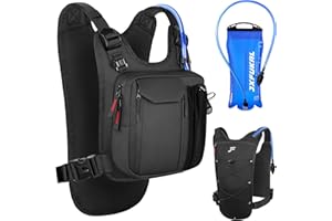 JXFUKAL Running Vest, Lightweight Hydration Backpack with 2L Water Bladder, Reflective Hydration Pack, Tactical Chest Pack Bag for Hiking Running Cycling Marathon for Women Men