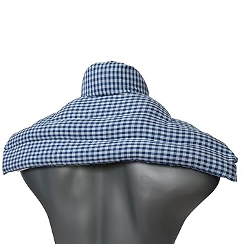 Cojín nuca, espalda superior y hombros con cuello | azúl y blanco ...