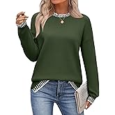 Zeagoo Womens Crewneck Pullover Sweater Long Sleeve Knit Side Slit 2025 Fall Winter Sweater Tops