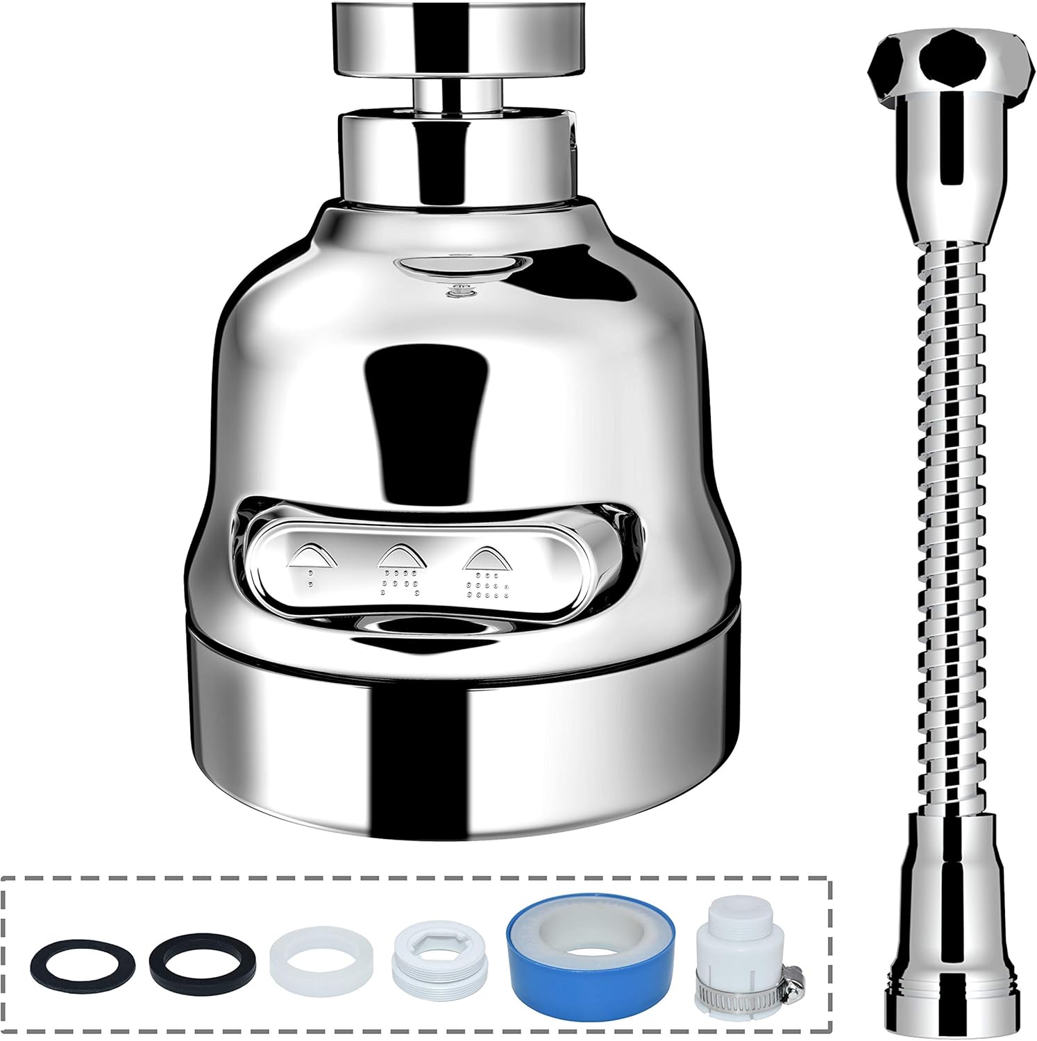 Sink Faucet Sprayer Attachment, INAYA Movable Kitchen Tap Head, 360° Rotatable Anti-Splash Faucet Nozzle Head with Hose - Best Tap Booster and Water Saving Kitchen Sink Faucet Sprayer Head Replacement