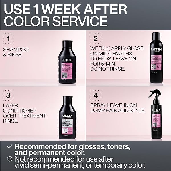 REDKEN ACIDIC COLOR GLOSS CONDITIONER FOR COLOR-TREATED HAIR | WITH COLOR PROTECTION TO HELP PROLONG HAIRCOLOR AND ADD SHINE