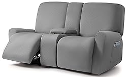 ULTICOR Squared Jacquard Design Reclining Loveseat