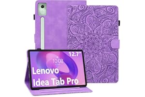 Vaitasy Case for Lenovo Idea Tab Pro 12.7-Inch 2025 PU Leather Shockproof Full Body Rugged Stand Cover with Pen Holder and Ca