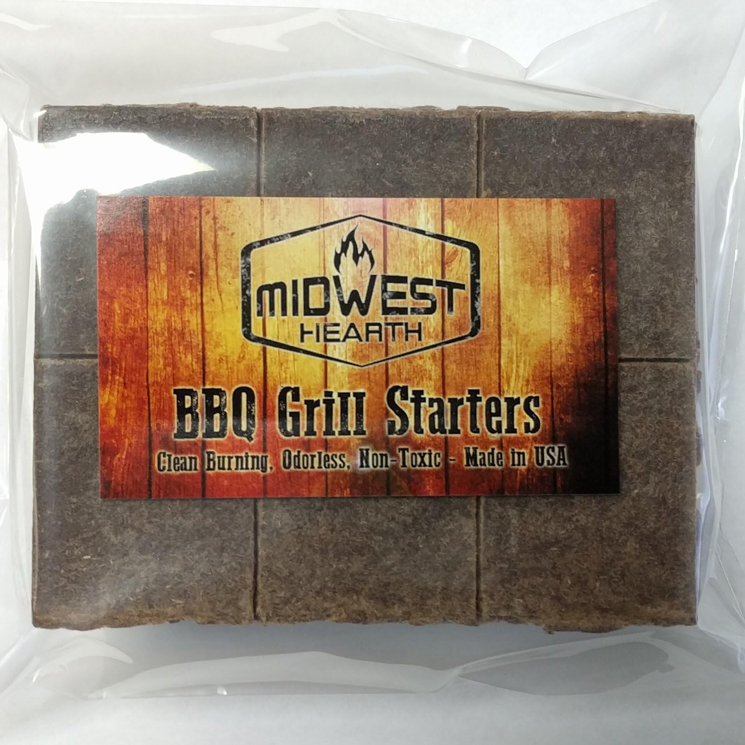 Midwest Hearth 100% Natural Charcoal Starters for BBQ Grill and Barbecue Smokers (48 Squares) : Garden & Outdoor