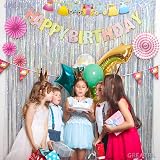 GREATRIL Silver Foil Fringe Curtain Backdrop 3.2 ft x 8.3 ft Pack of 2 view 4
