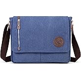 Sechunk Canvas Small Messenger Bag Vintage Shoulder bag Everyday Purse Crossbody bag for men women