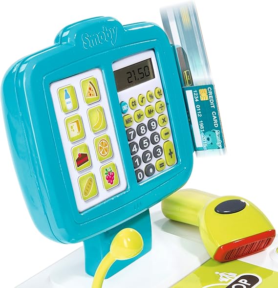 Caja registradora con calculadora y accesorios (Smoby 350104): Amazon.es: Juguetes y juegos