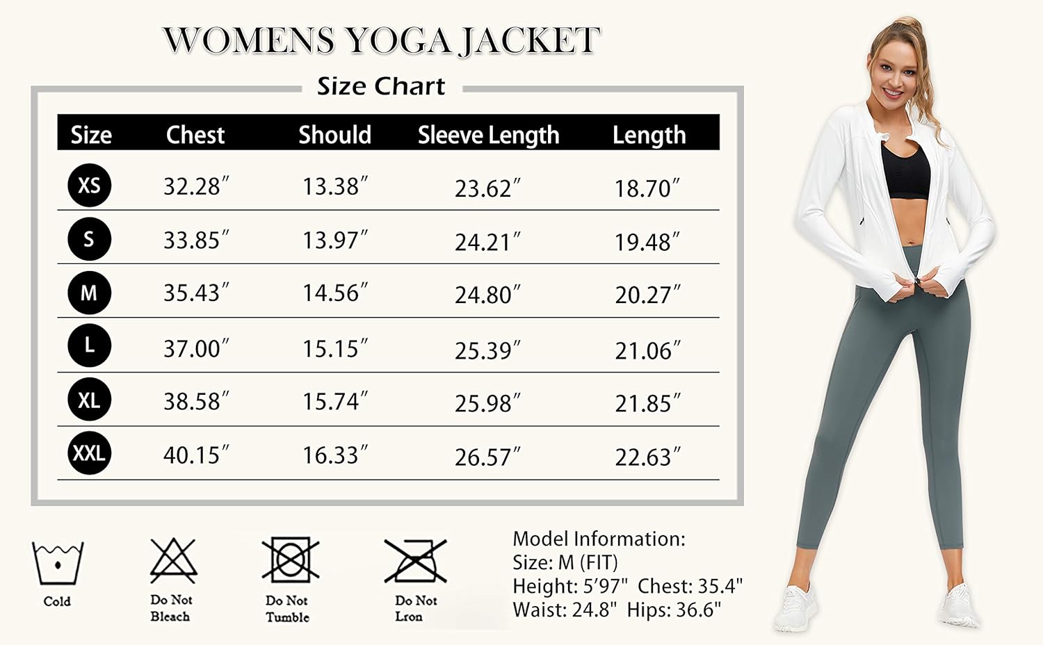 bonim Women's Workout Yoga Jacket Full Zip Running Track Jackets Activewear with Zipper Pockets White X-Large: Clothing