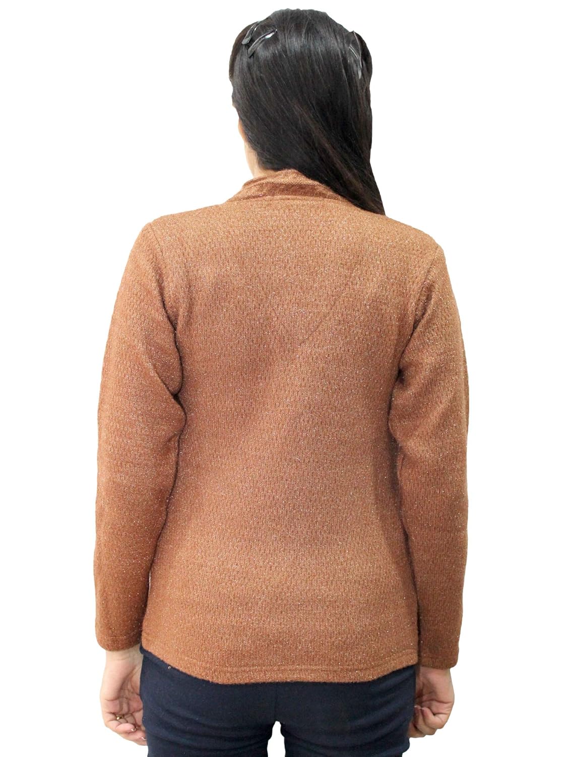 hautemoda women's wool buttoned cardigan (ad04caz76br_brown)