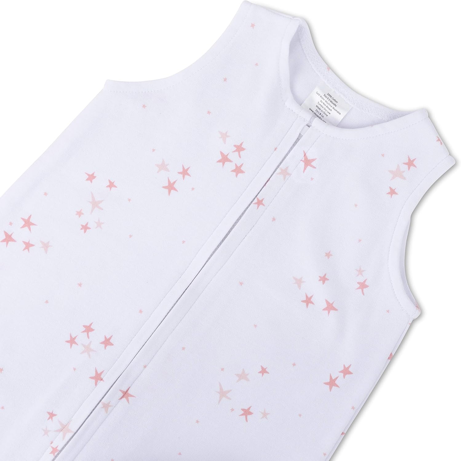 Ely's & Co. Baby Wearable Blanket│Sleep Bag 2-Pack Set - 100% Interlock Knit Cotton for Baby Girl from 6-12 Months (Dusty Rose Stars & Solid Dusty Rose): Home & Kitchen