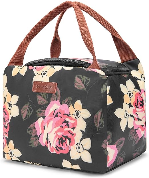 floral lunch tote