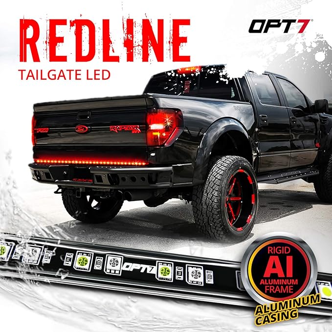OPT7 48/60" Redline LED Tailgate Light Bar - TriCore LED - Weatherproof