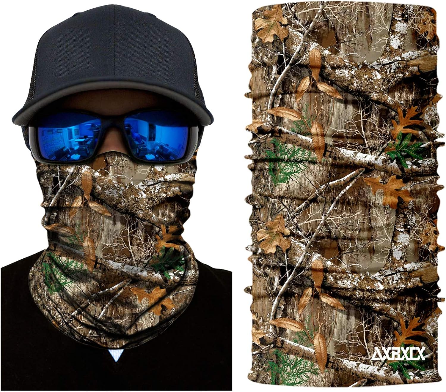 AXBXCX 2 Pack - Camouflage Print Seamless Neck Gaiter Bandana Face Mask Headband Headwear Scarf for Fishing Hiking Hunting Cycling Motorcycle Riding Skiing Outdoor Sport 065: Clothing