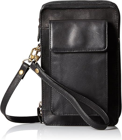 Derek Alexander NS Top with Rear Zip Organizer Messenger Bag, Black