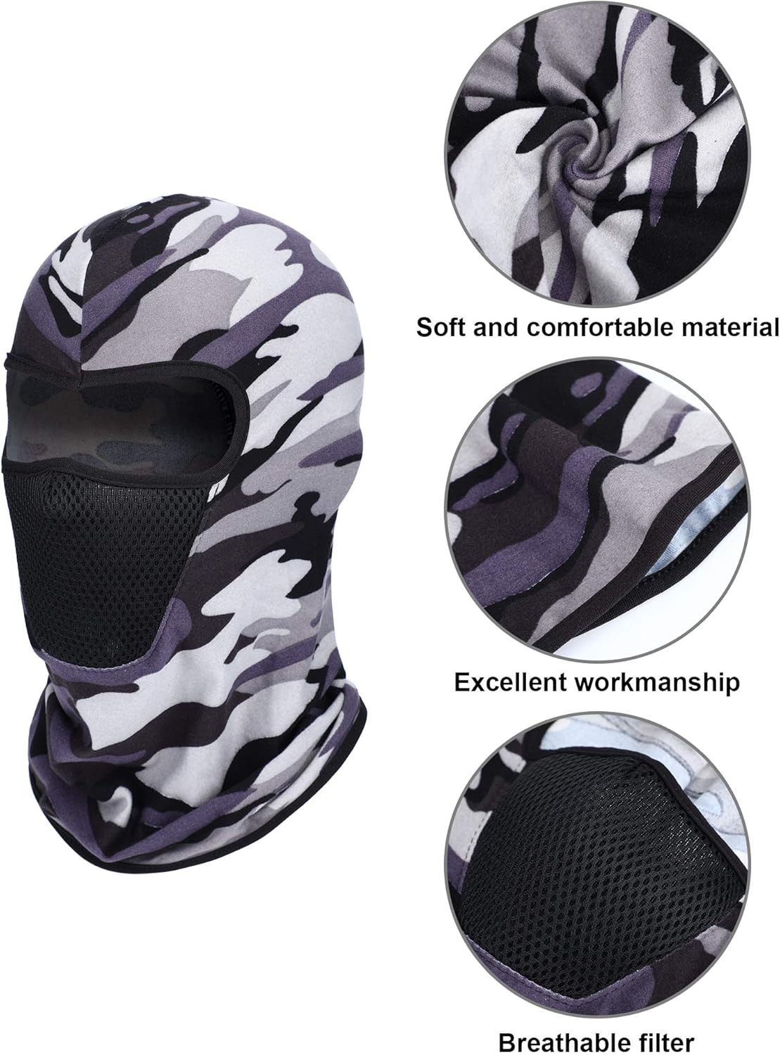 9 Pieces Summer Balaclava Face Cover Breathable Sun Dust Protection Neck Gaiter Scarf Full Face Cover for Outdoor Activities (Camouflage) at  Men’s Clothing store