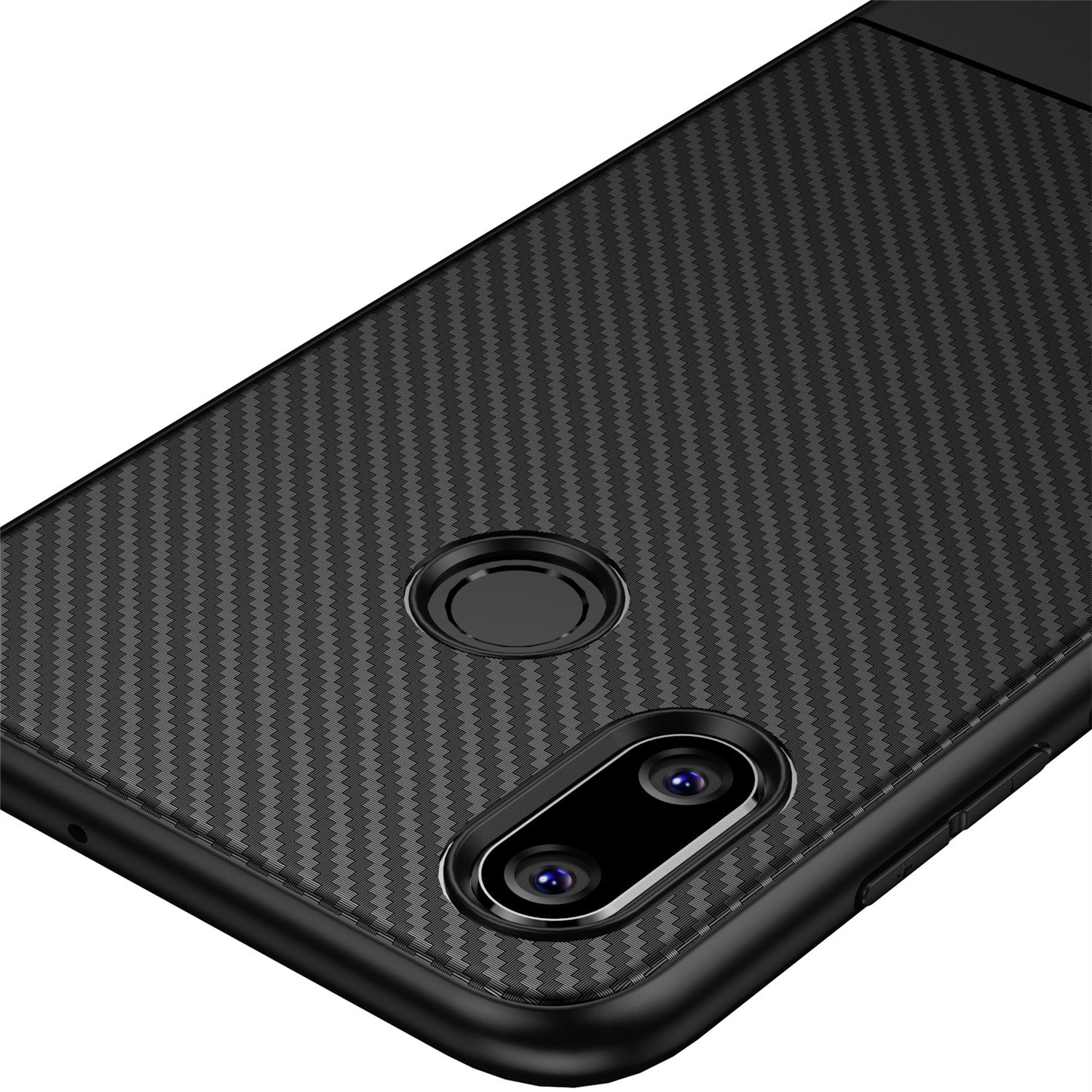 LANDEE Xiaomi mi8 Case, Ultra Slim with Carbon Fiber Design Phone Case Cover for Xiaomi Mi 8 - Black