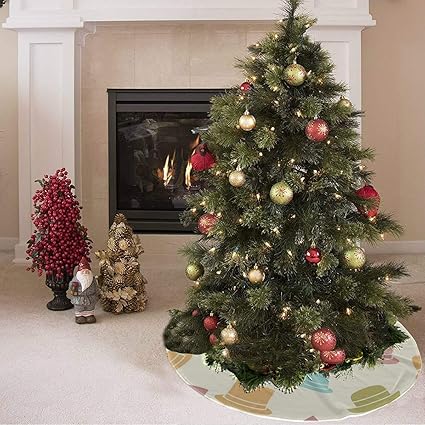 Zhanghome Christmas Tree Skirt Fashion Cartoon Casual Creative Hat Print Easter Tree Skirt Polyester Christmas Tree Skirt Clearance Carpet For Party Holiday Decorations Xmas Ornaments Amazon Co Uk Kitchen Home