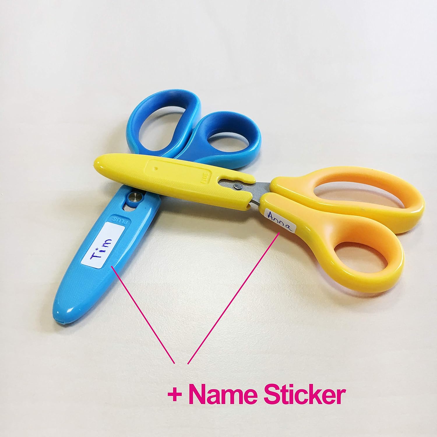 Plus Japan SC-145ML 35-065 Fit Cut Curve Left-Handed Kids Scissor - Yellow - Image 4