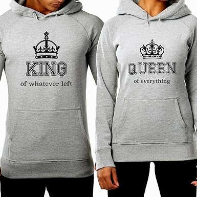 Couple King And Queen Hoodies Amazon Co Uk Clothing