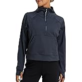 Oalka Sweatshirts Half Zip Long Sleeve Cropped Pullover Lined Full Zip Hoodies Thumb Hole Jackets