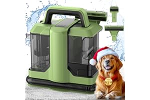 VACASSO Carpet Cleaner Machine, Portable Carpet & Upholstery Spot Cleaner, 18 Kpa Powerful Suction Pet Stain Remover, 500W Cleaning Machines with Versatile Tools for Couches and Car Seats, Green, W05