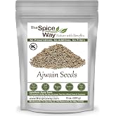 The Spice Way Ajwain Seeds - (8 oz) carom seed | Also known as carom seed; sharp thyme-like flavor for Indian breads, legumes and pickles; Kosher Certified; Resealable Bag