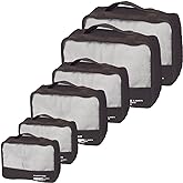 Packing Cubes Set Travel Luggage Organizers Suitcase Lightweight Accessories Black