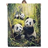 Bidesk Funny Panda Blanket Soft Cozy Throw Blanket for Adults Women Kids - Warm Yet Lightweight Flannel Blankets for Travel, Couch, Bed, Fuzzy Outdoor Comfort Wrap 60"×50"