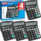 4 Pack Calculator Bulk, 12 Digits Calculators Desktop with Large LCD Display and Sensitive Butto, Solar and Battery Dual Power, Desk Calculator