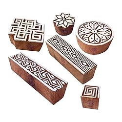 Pottery Print Blocks Retro Border Geometric Design