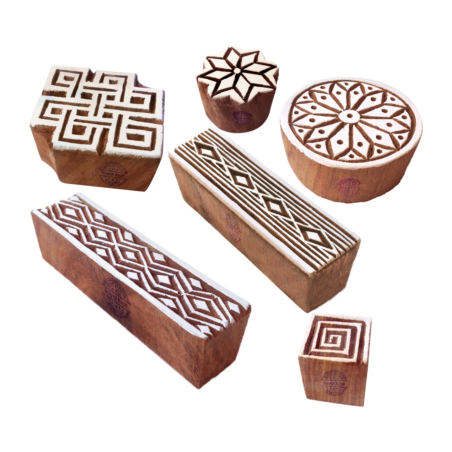 Pottery Print Blocks Retro Border Geometric Design