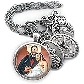 St. Camillus de Lellis Necklace, Keychain or Clip, Patron Saint Catholic Jewelry, Confirmation Gift