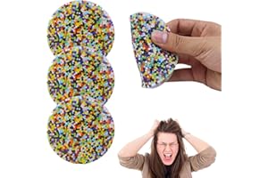 3 Pcs Picky Pad, 6 cm Circle Skin Picking Pad Silicone , Multicoloured Bead Pattern, Portable Pick Pad