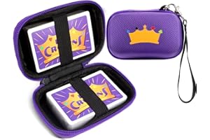 Meetikar Travel Card Games Case Compatible with Enterprises Five Crowns Card Games Set, Card Case for UNO Card Case, Playing Card Case, Game Card Holder (Not Including Cards) (Purple)