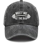 Distressed Washed Embroidery Gym Hat For Men Women Workout Fitness Cap Gift | Vintage Design Hats, Soft Cotton Caps, Adjustable, Barbell Embroidery, Workout Training, Fitness muscle Lifter Novelty Gift