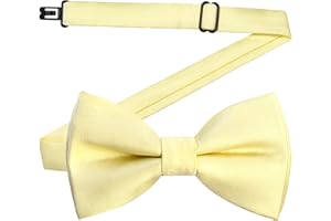 GUSLESON Solid Bow Ties for Boys Pre-Tied Baby Kids Bow Tie Adjustable Toddler Bowties for Wedding Party