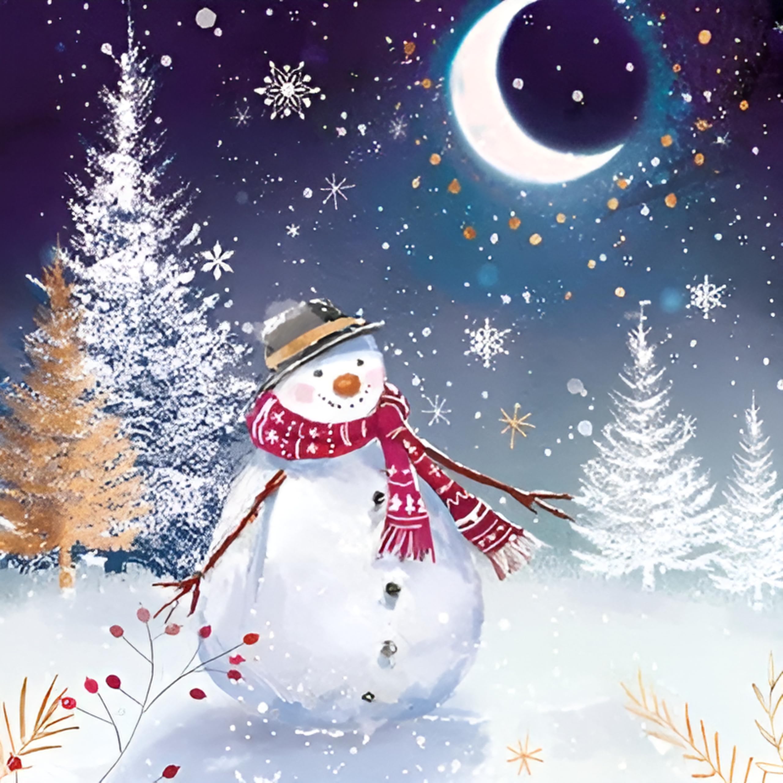 GBCC Charity Christmas Cards Pack of 6 - Festive Snowman in the Snow - Premium Greeting Cards Multipack with Envelopes - Supporting UK Charities