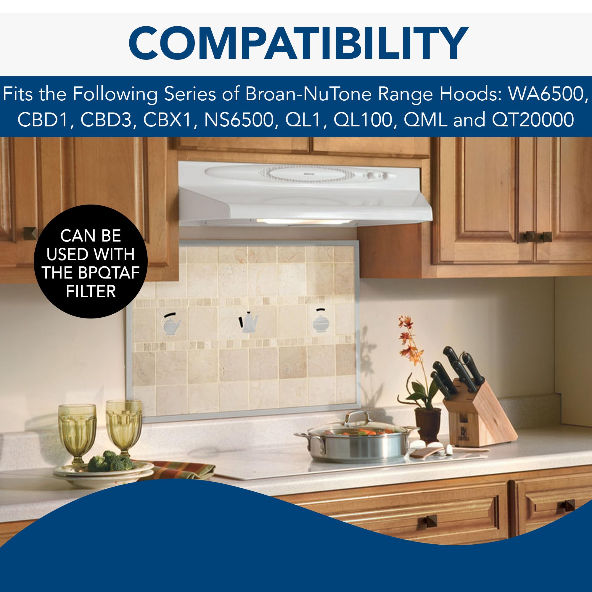 Broan-NuTone BPQTF Charcoal QT20000 Series Range Hoods, Carbon Air Filter, 1 Count (Pack of 1), Grey