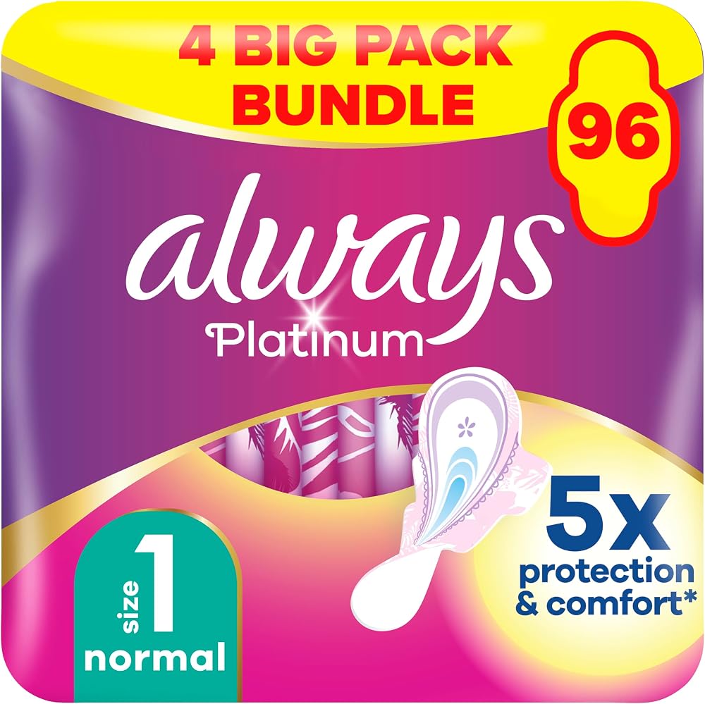 Always Platinum Sanitary Towels Normal with Wings 24 Pads Light Scented