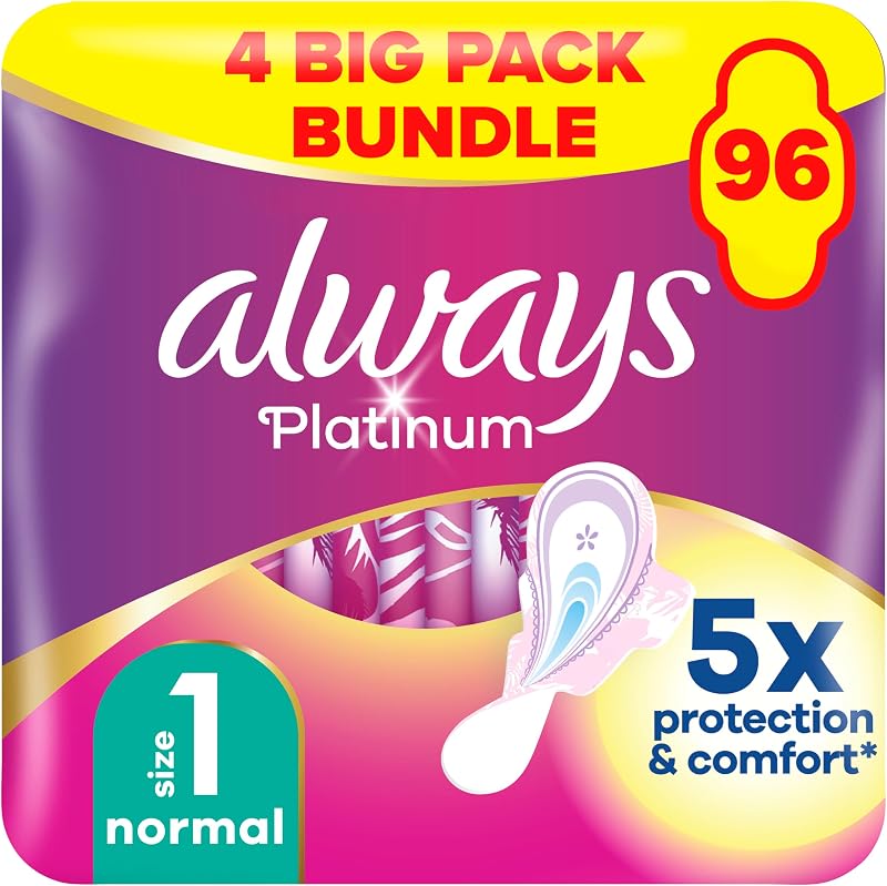 Always Platinum Sanitary Towels Normal with Wings 24 Pads Light Scented