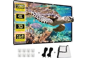 HUANYINGBJB Projector Screen,72“ 4K 16:9 HD Rear Front Projector Screens Mini Foldable Projection Screen Double-Sided Portable Outdoor Indoor Projector Screen for Movie Home Theater Yard Travel (72)